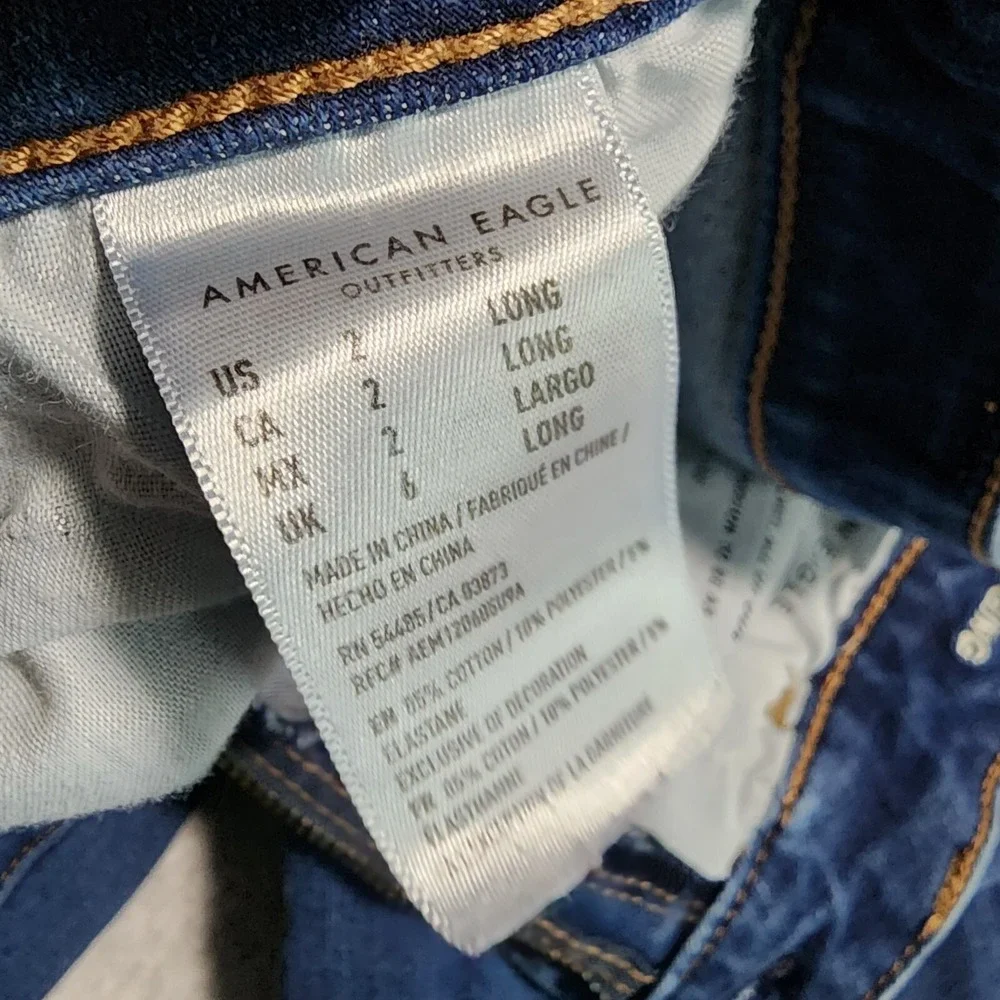 American Eagle Womens Hi-Rise Jegging 360 Next Level Stretch Distressed Size 2L